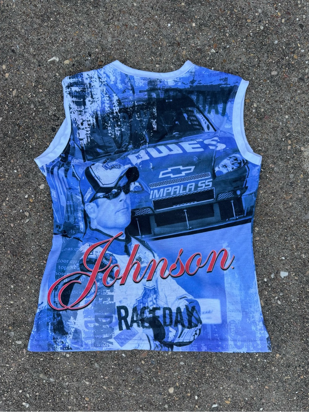 Blue Racing Graphic Muscle Tee - Picture 2 of 2